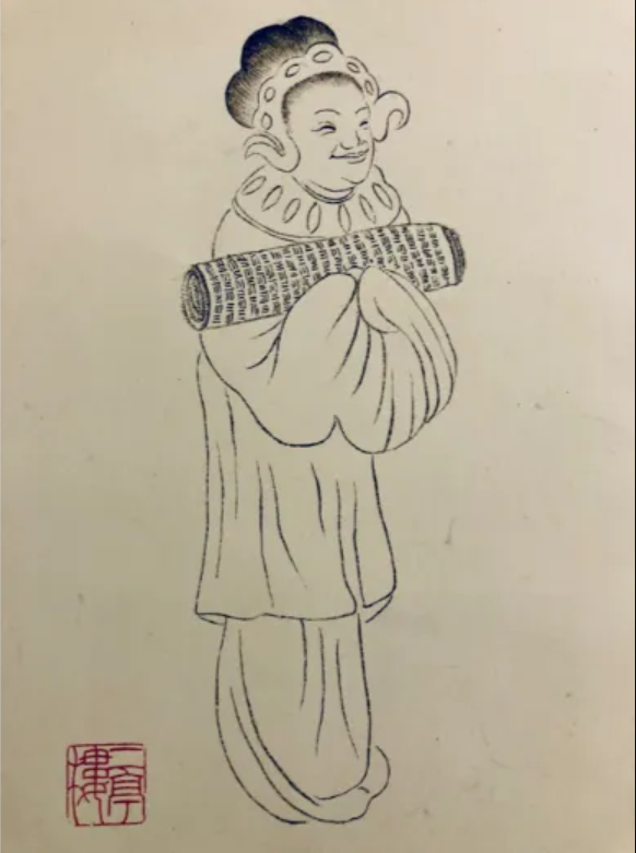 图2 黄道婆立轴画卷